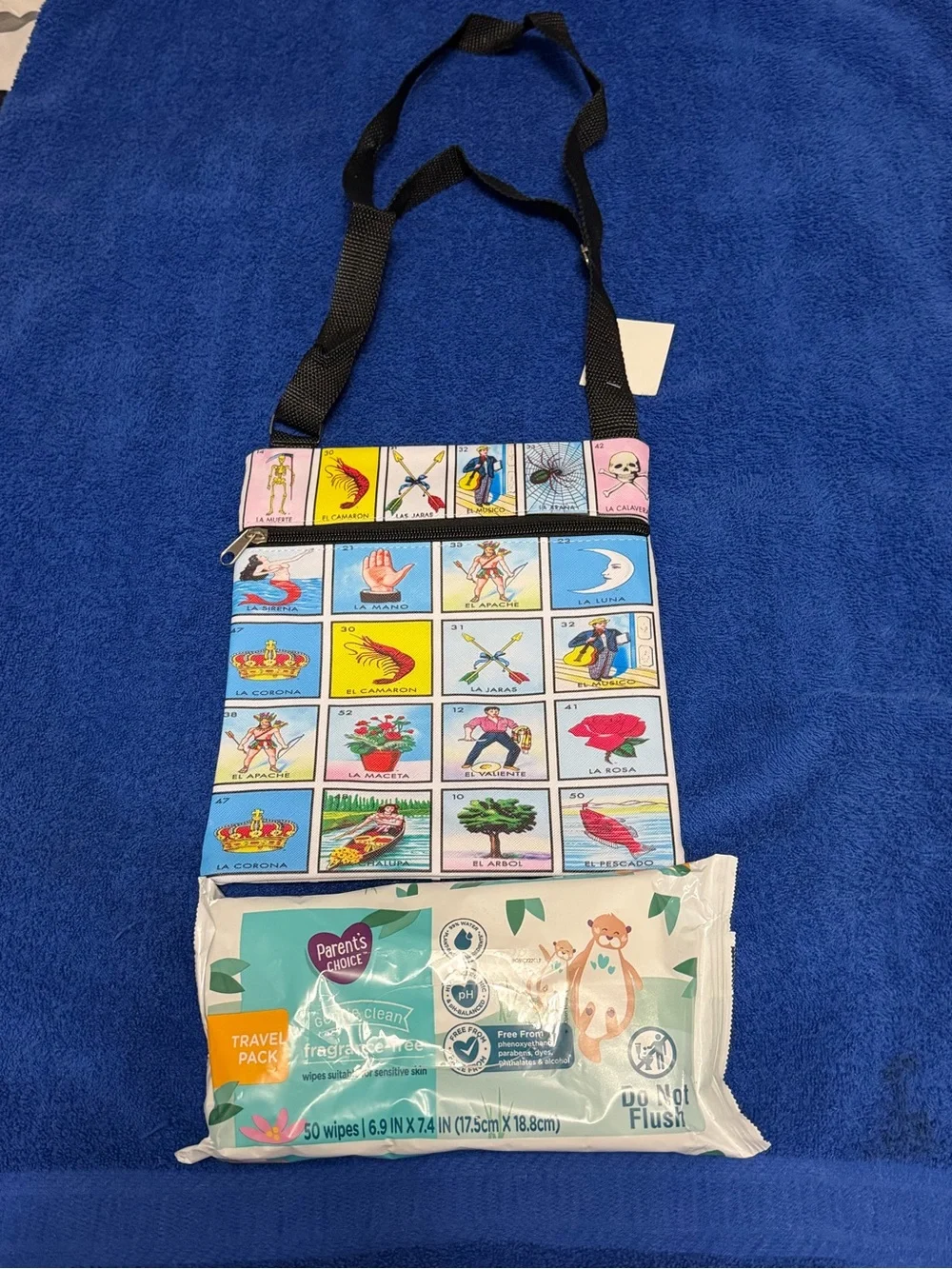Print Crossbody Bag - Pink, Blue, Black